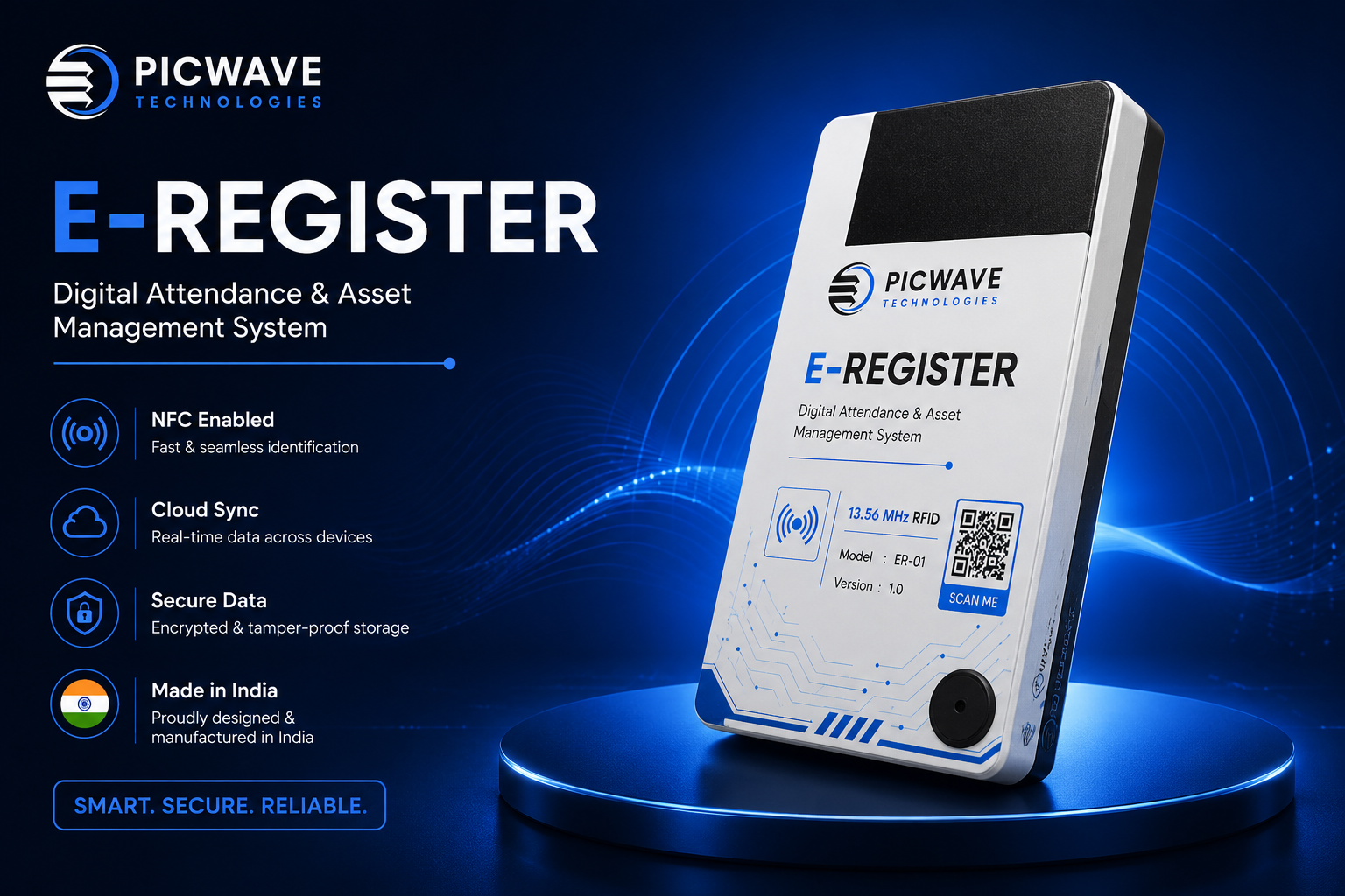 E-Register NFC digital attendance device front view