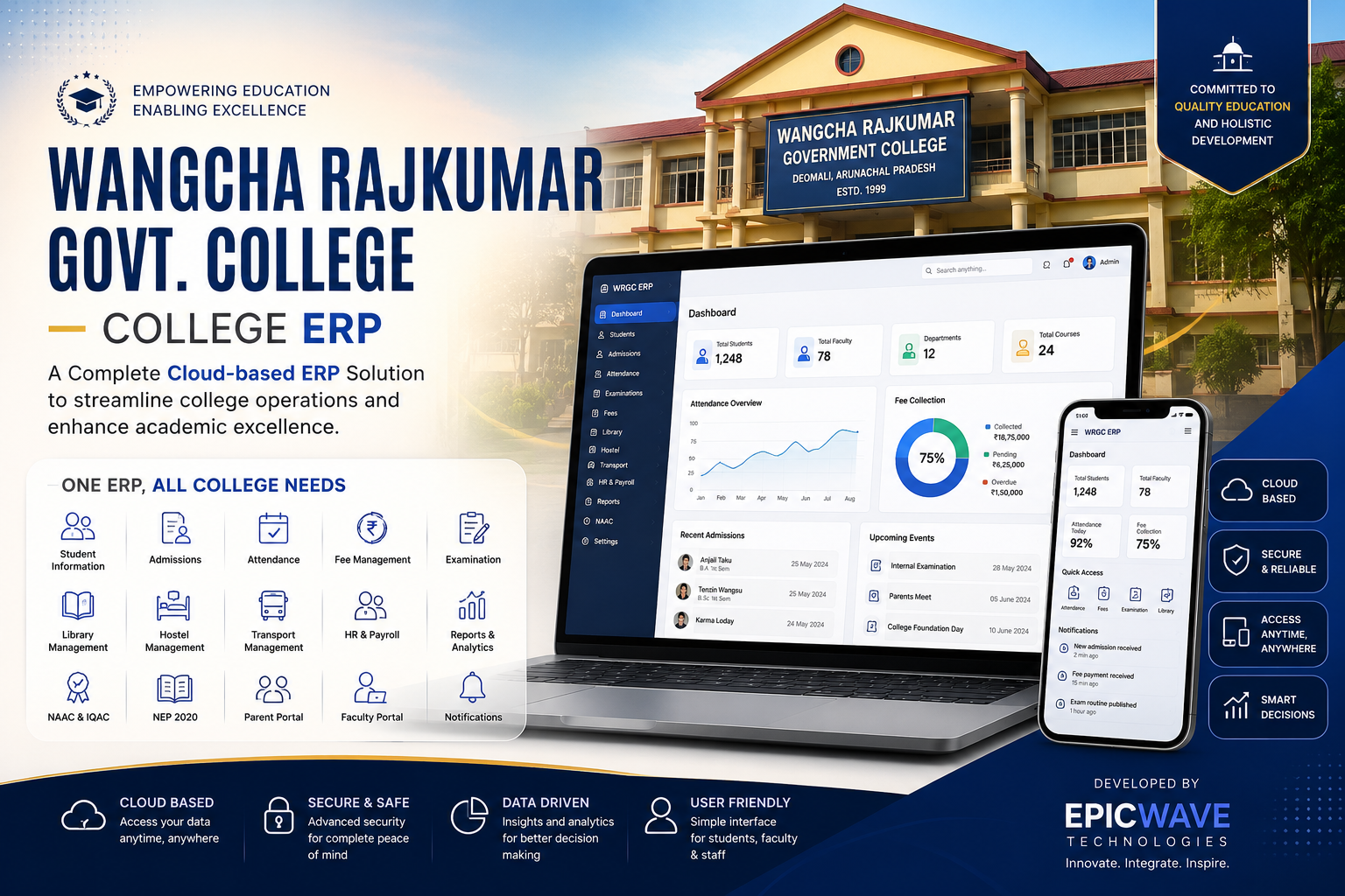Wangcha Rajkumar Govt College — Epicwave Technologies portfolio project